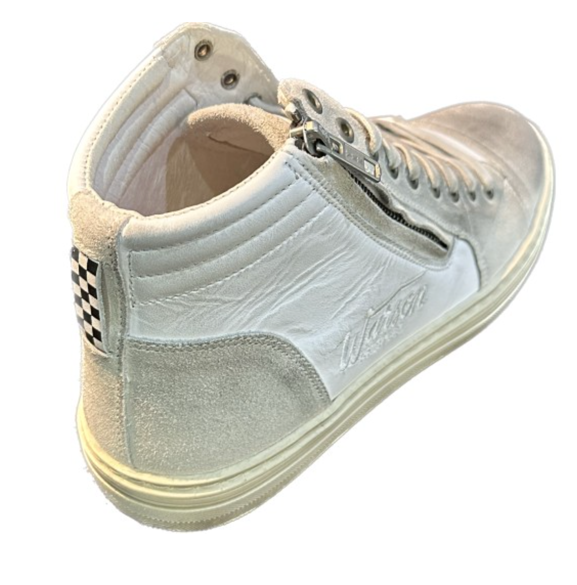 Scarpa sneaker in pelle bianco invecchiato Warson Motors