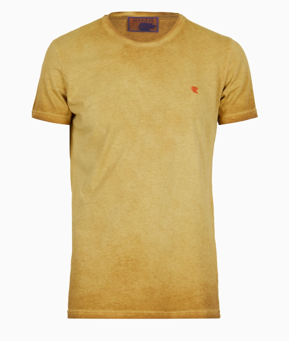T-shirt Gallo in cotone giallo curry