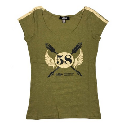 T-shirt smanicata da donna color Kaki Staff 58 Warson Motors
