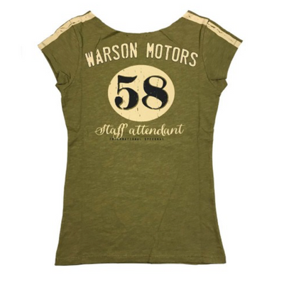 T-shirt smanicata da donna color Kaki Staff 58 Warson Motors