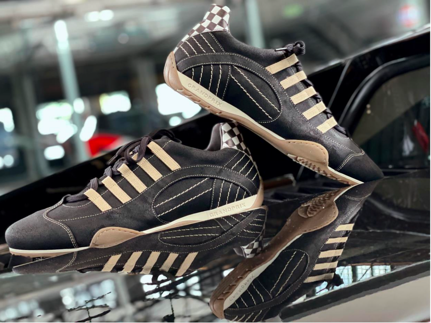 Scarpe sneakers GPO da pilota  Racing Black e Gold