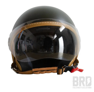 Vintage Demi-Jet Helmet with Army Green Star Visor