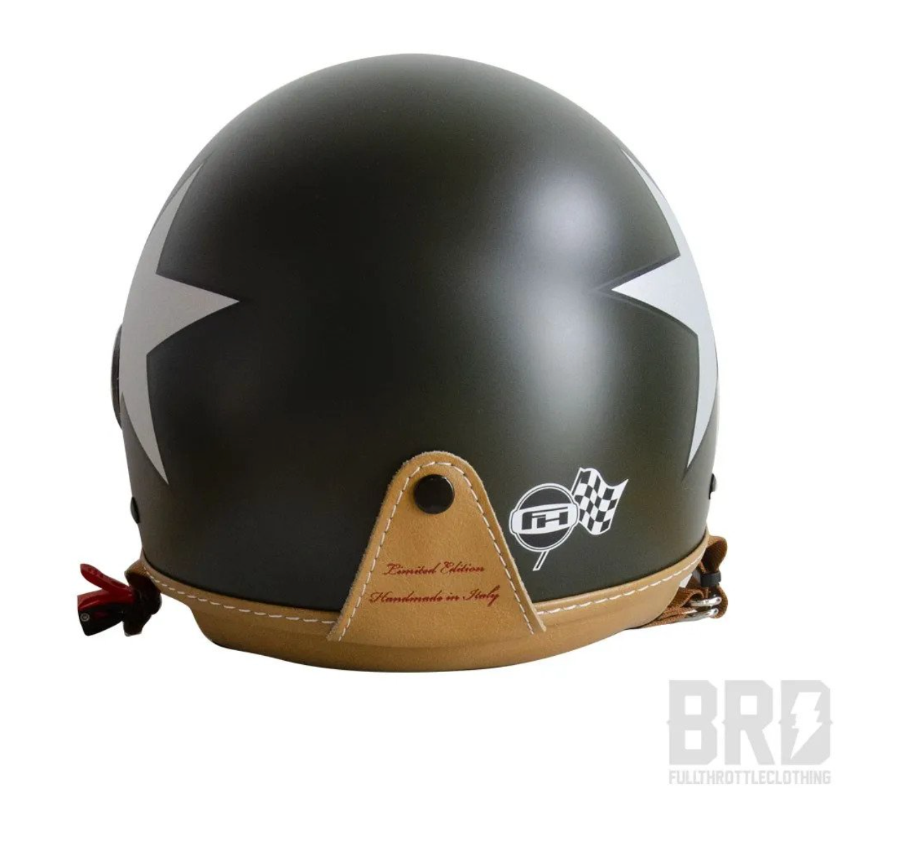 Vintage Demi-Jet Helmet with Army Green Star Visor