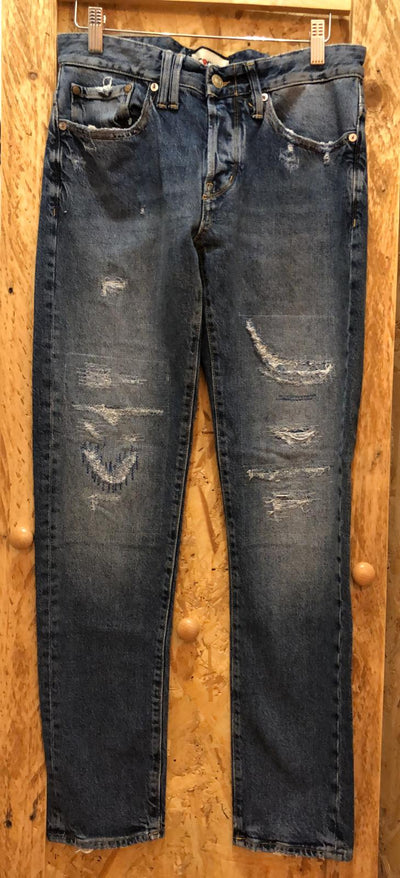 Jeans Uomo  Cycle Bone Comfort Skinny Handmade repaired and destroyed