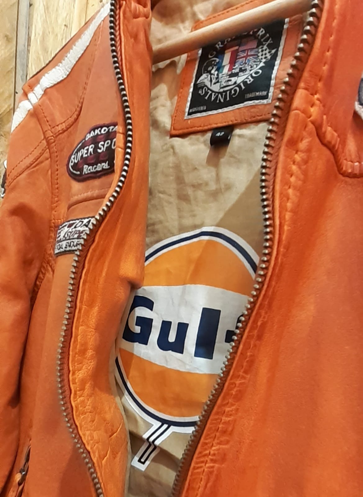 Giacca in pelle Classic Gulf Jacket  arancio