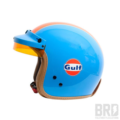 Casco Jet Guf Classic Fh Helmet azzurro e arancio